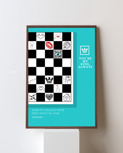 You’re My King – Romantic Chess Love Poster for Him | QR Love Notes | Digital Download