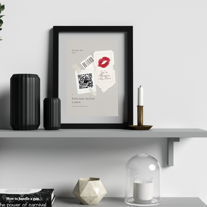 Always on My Mind – Romantic Love Poster for Him with QR Messages | Digital Download