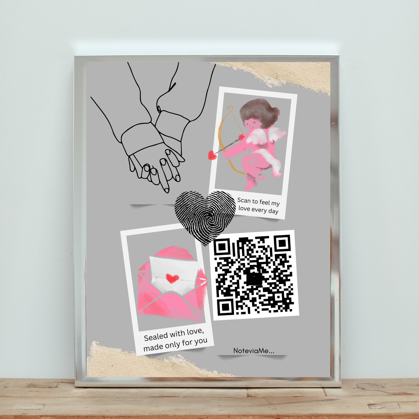 Cupid’s Secret Message – Romantic QR Love Poster | Digital Gift for Her