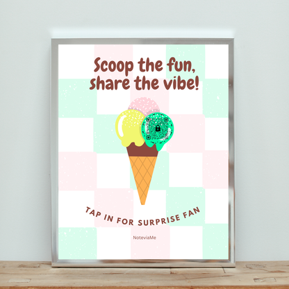 Ice Cream Vibes Poster – Fun QR Code Wall Art | Digital Printable Decor