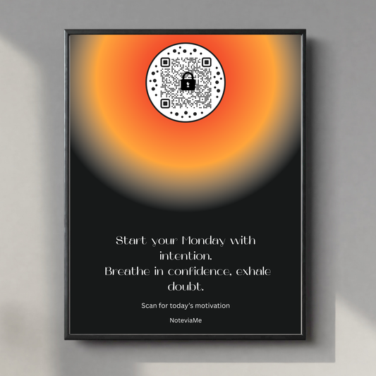 Motivational Sunrise Poster | QR Code Wall Art | Start Your Week with Confidence