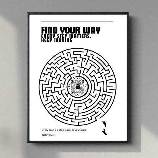 Find Your Way – Motivational Maze Poster with QR Inspiration | Digital Download