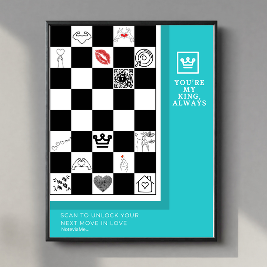 You’re My King – Romantic Chess Love Poster for Him | QR Love Notes | Digital Download