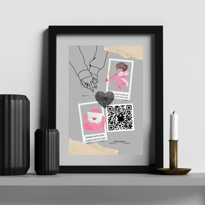 Cupid’s Secret Message – Romantic QR Love Poster | Digital Gift for Her