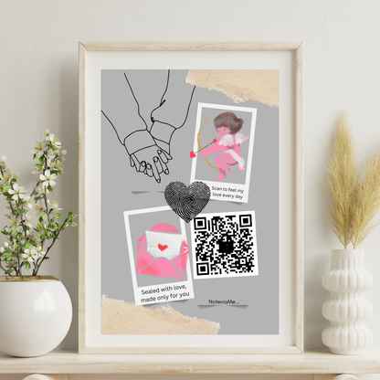Cupid’s Secret Message – Romantic QR Love Poster | Digital Gift for Her