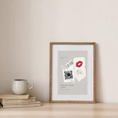 Always on My Mind – Romantic Love Poster for Him with QR Messages | Digital Download