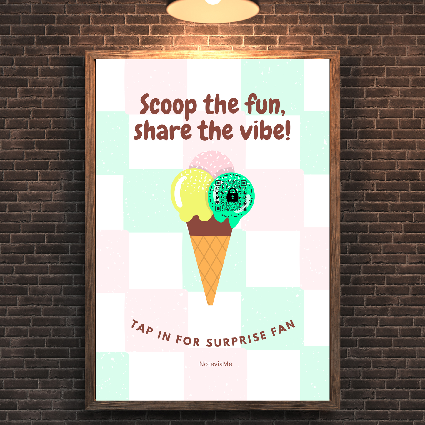 Ice Cream Vibes Poster – Fun QR Code Wall Art | Digital Printable Decor