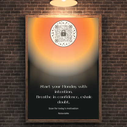 Motivational Sunrise Poster | QR Code Wall Art | Start Your Week with Confidence